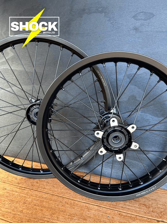 Surron Ultra Bee 21″ x1.6″ & 18″ x2.15″ Front Rear Spoke Wheel Rim Hub Set - Shock Moto Ltd