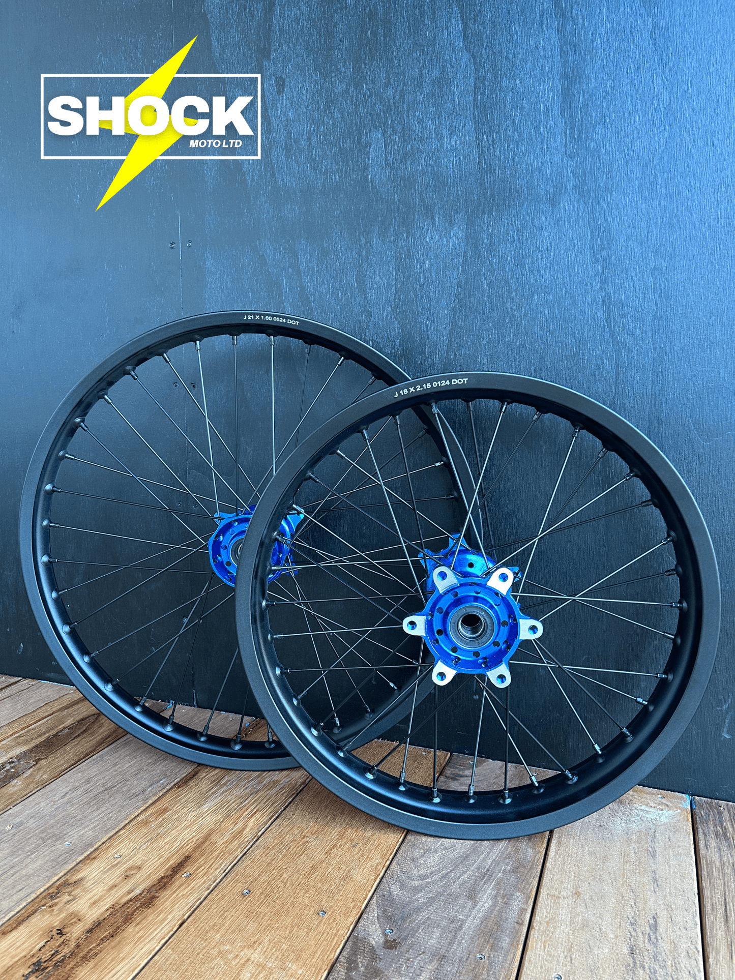 Surron Ultra Bee 21″ x1.6″ & 18″ x2.15″ Front Rear Spoke Wheel Rim Hub Set - Shock Moto Ltd