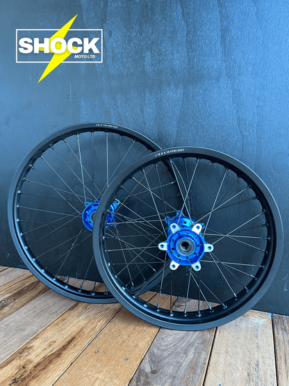 Surron Ultra Bee 21″ x1.6″ & 18″ x2.15″ Front Rear Spoke Wheel Rim Hub Set - Shock Moto Ltd