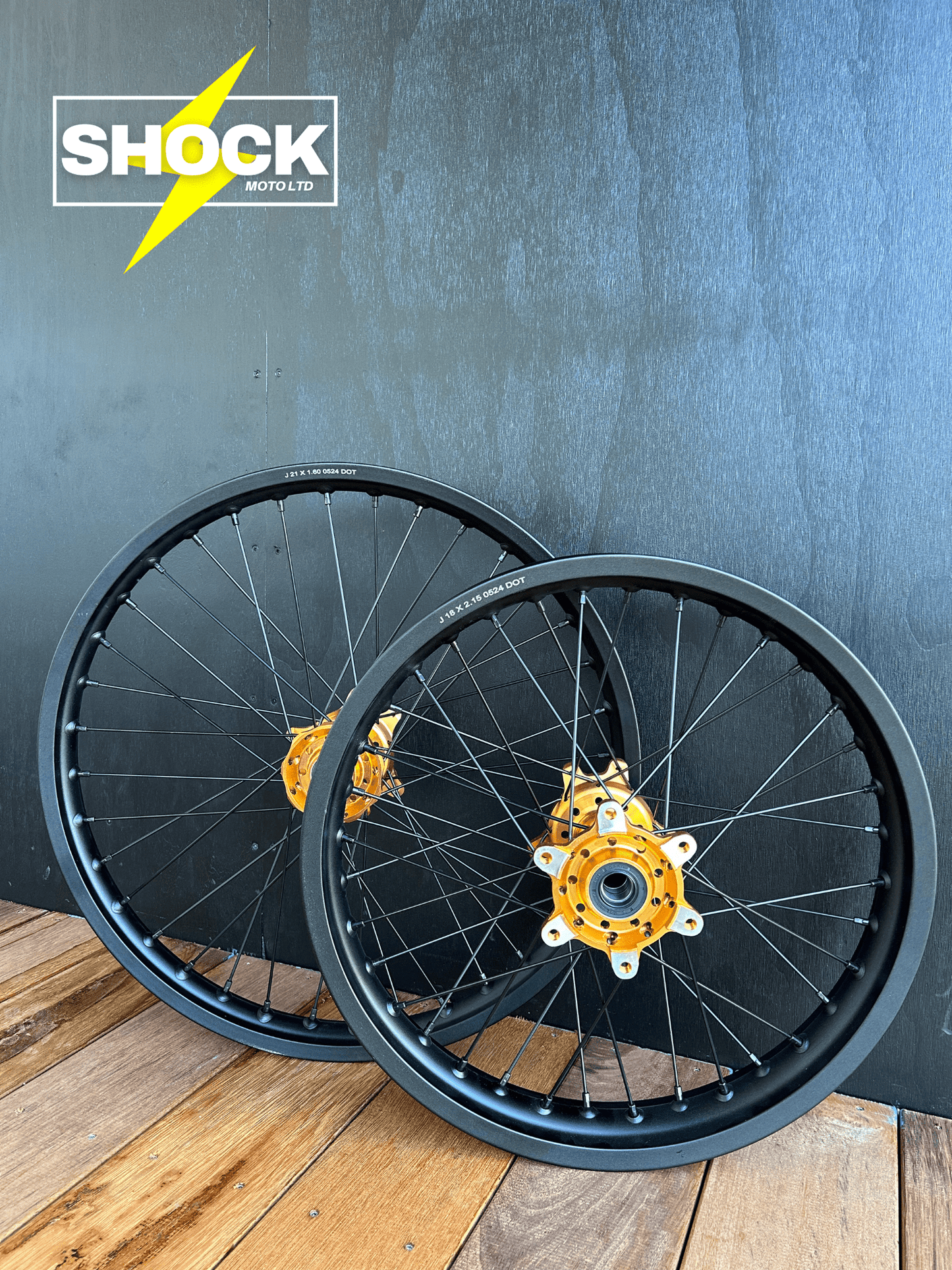 Surron Ultra Bee 21″ x1.6″ & 18″ x2.15″ Front Rear Spoke Wheel Rim Hub Set - Shock Moto Ltd