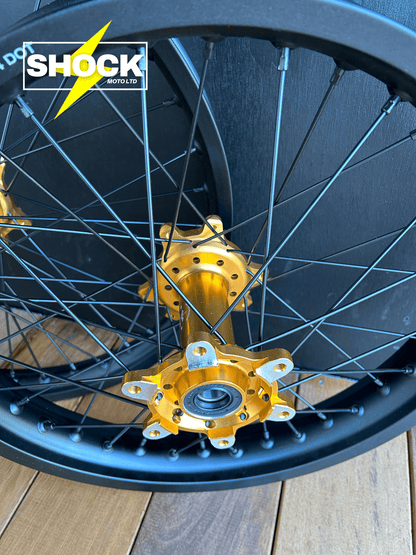 Surron Ultra Bee 21″ x1.6″ & 18″ x2.15″ Front Rear Spoke Wheel Rim Hub Set - Shock Moto Ltd
