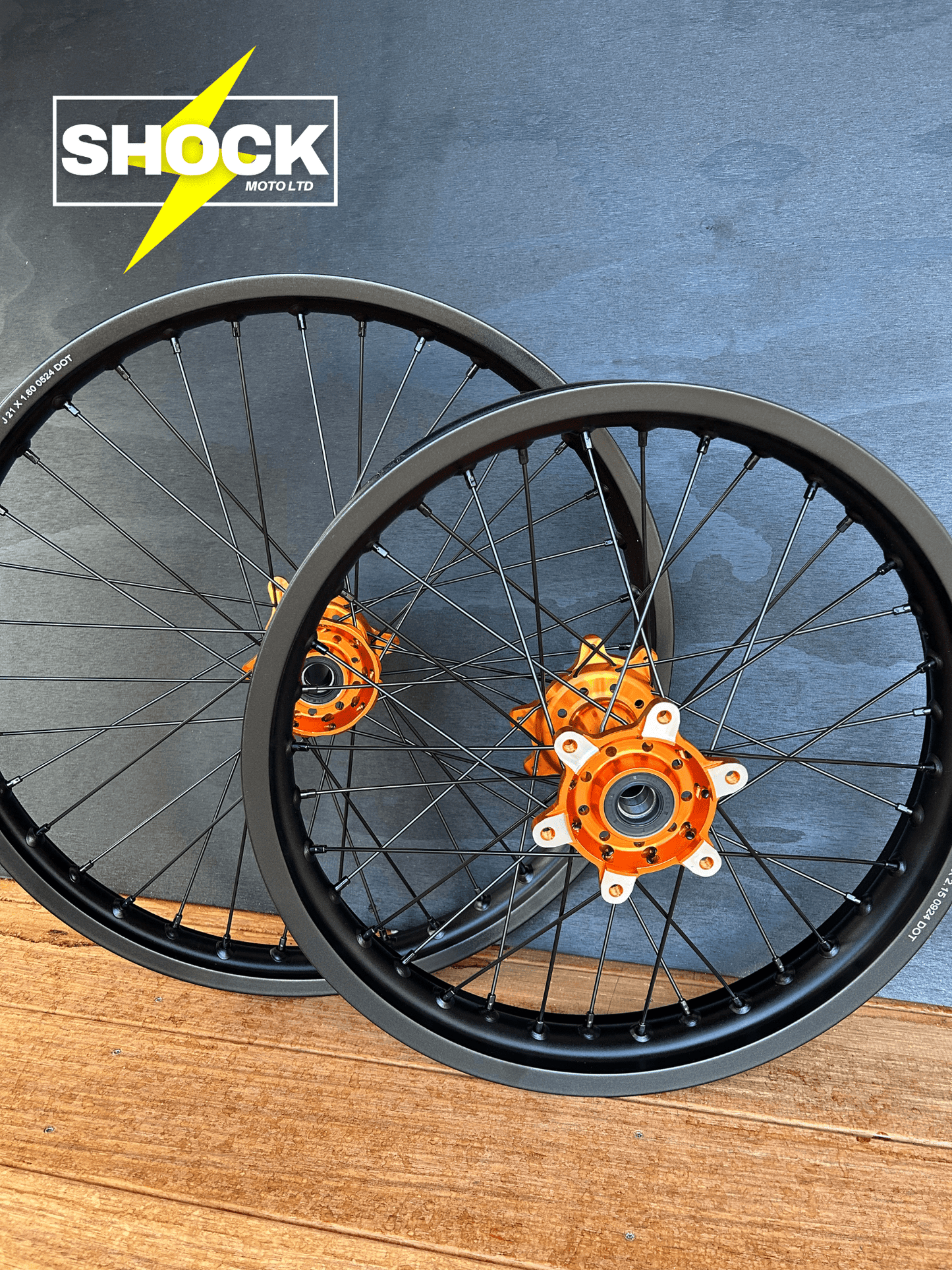 Surron Ultra Bee 21″ x1.6″ & 18″ x2.15″ Front Rear Spoke Wheel Rim Hub Set - Shock Moto Ltd